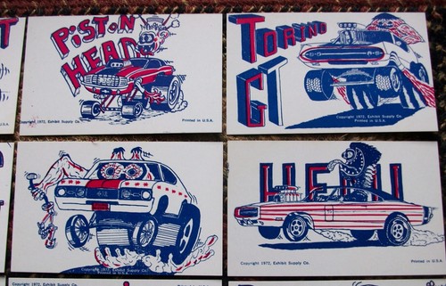 TARJETAS EXPENDEDORAS MONSTER HOT RODS MUSCLE CARS CHEVY FORD MOPAR OLDS VW 1972 ARCADE - Imagen 3 de 15