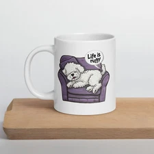 Quote Dog Design Cup Bichon Frise Tea Office Gift Mug Funny 11oz Ceramic Love