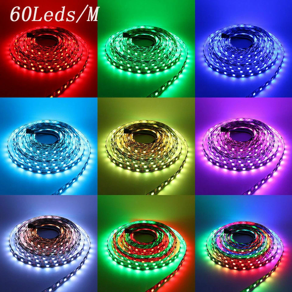 WS2812B 5V 5050 RGB LED Strip 1-5M 30 60 144 150 300 Leds Individual Addressable - Image 2 of 4