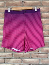 Lands End Men s Size Medium Lined Swim Trunks Board Shorts Pink, Purple Stripes