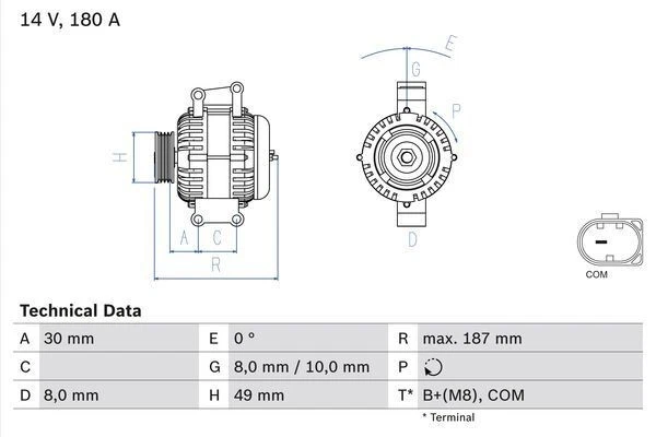 For BMW - 3 Series E90 E91 323i 325i 330i 2005-2007 Bosch 4882 Alternator - Image 4 of 4