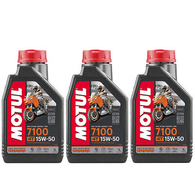 Motul 7100 3L Engine Motor Oil 3 x 1L 4T 15W50 100% synthetic 4-Stroke Ester