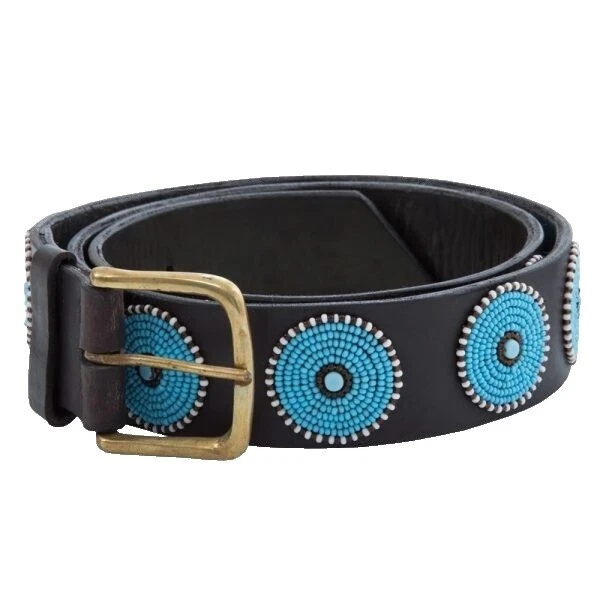 Женские кожаные ремни с бисером размер XS