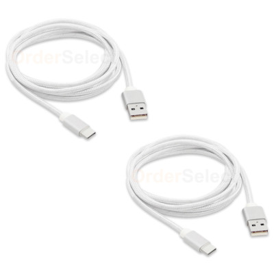 2X USB Type C 6FT Braided Charger Cable for Phone ZTE Imperial Max 2 /Zmax Pro