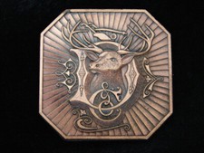 RC05139 NOS VINTAGE 1987  DEERE  COMPANY  TRACTOR ADVERTISEMENT BELT BUCKLE