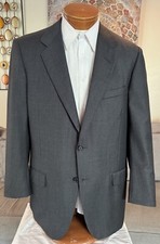 Oxxford Clothes Mens Gray 110 s Wool 2 Btn Blazer Sz 42 43 44 L Excellent