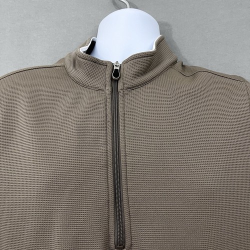 Bolle Golf Vest Mens Size XL Tan 1/4 Zip Thermal Mock Neck Sleeveless - Picture 2 of 9