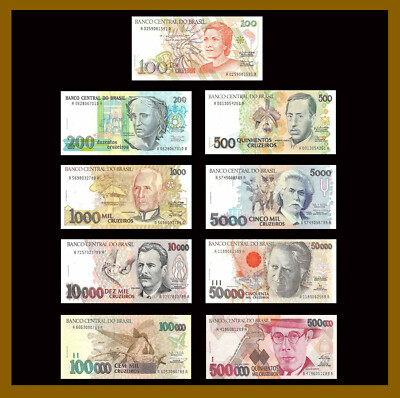 Brazil Set 4 Pcs 100 200 500 1000 Cruzeiros - Pick 198-201 - Foto 7