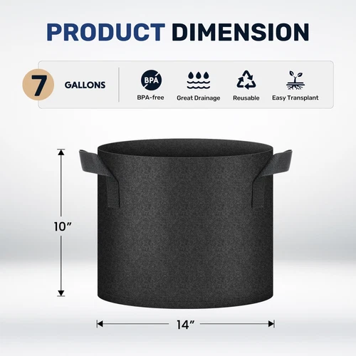 5-24Pack Garden Grow Bag/Rooty Bag Heavy Duty Non-Woven Plant Fabric Pot Contain - Picture 127 of 143