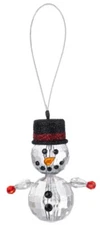 Ganz Crystal Expressions Hanging SNOWMAN Ornament Winter Christmas 3" x 2"