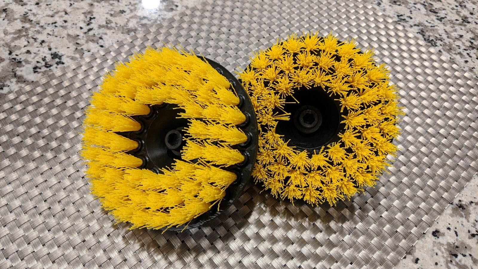 2x Heavy Duty Scrubbing Cleaning Car Seats Brushes 5" w/ Power Drill