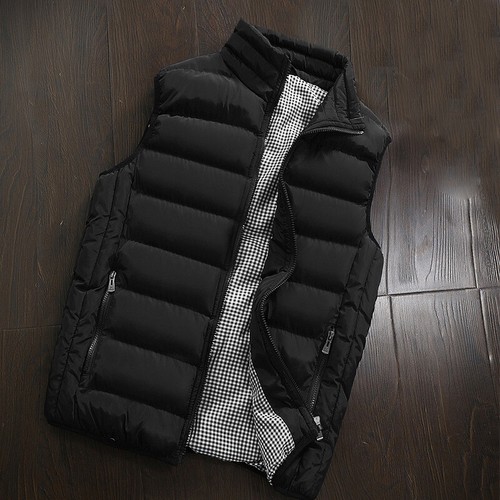 Winter Waistcoat Men's Autumn Thermal Vest Thick Waistcoat Sleeveless Tank Tops - Picture 9 of 25