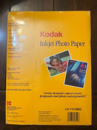 Kodak Inkjet Photo Paper 8.5 x 11 (20 sheets) 56 lb. Paper - Afbeelding 2 van 2