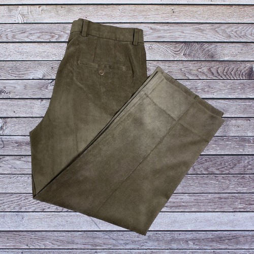 Linea Naturale Mens Size 33x30 Straight Leg Flat Front Brown Corduroy Pants - Picture 5 of 19