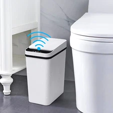 Bathroom Smart Touchless Trash Can 2.2 Gallon Automatic Motion Sensor Rubbish...