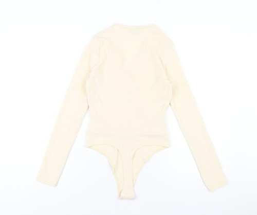 In the Style Womens Ivory Polyester Bodysuit One-Piece Size 8 Snap - Picture 2 of 10