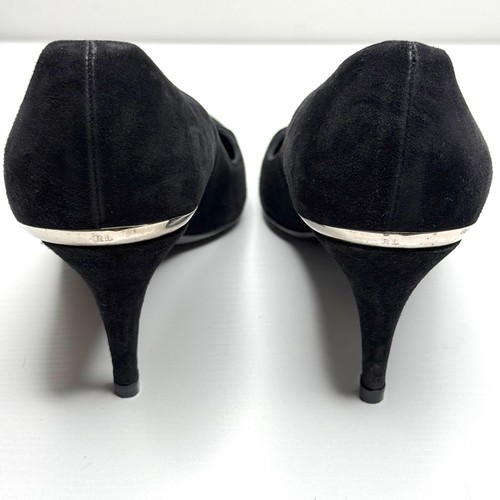Ralph Lauren Collection Purple Label Suede Mary Jane Pump Womens 9.5 B Black - Picture 3 of 10