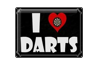 Blechschild Spruch 40X30 Cm I Love Darts Metall Wanddeko Deko Schild