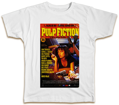 Pulp Fiction Movie Poster T-Shirt Uma Thurman Samuel L Jackson Top