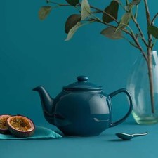 Image of Price & Kensington 2 Cup Teapots Teal Mustard Pastel Blue Rockingham Matt Black