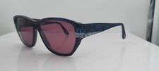 Vintage Sebastiano 608 Black Blue Oval Sunglasses Hong Kong FRAMES ONLY