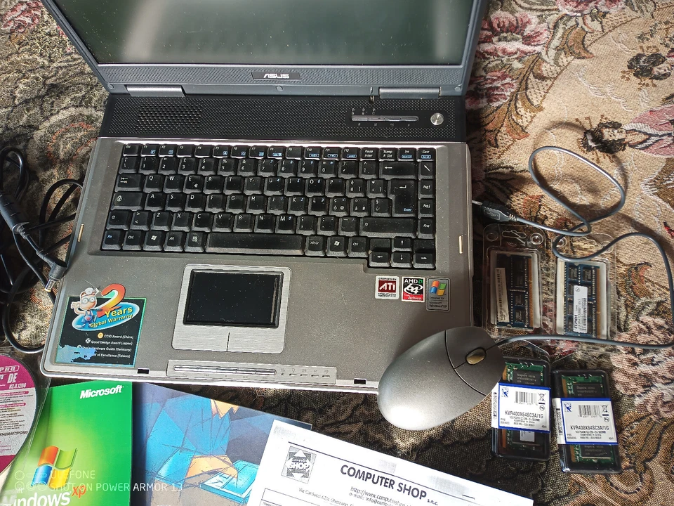 Asus A4764KLH multimedia notebook Athlon 64 3200+ 8GB ram Tft 15,4 Hd 80 Gb Dvd  - Immagine 3 di 4