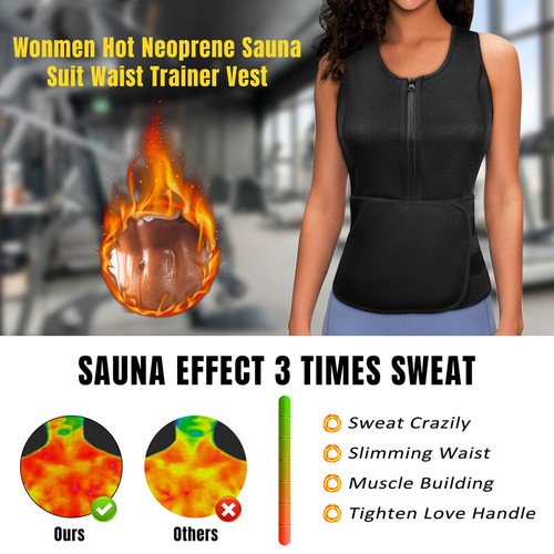 Hombres y Mujeres Sauna Térmico Sudor Cintura Entrenador Chaleco Traje Modelador de Cuerpo Cinturón Corsé - Imagen 3 de 21