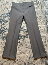 Vintage 80s Levi’s Pleated Polyester Pants 34x32 Gray USA Made