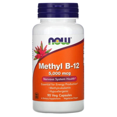 NOW FOODS, METHYL B-12, 5.000 MCG, 90 VEG Caps - Bild 1 von 2