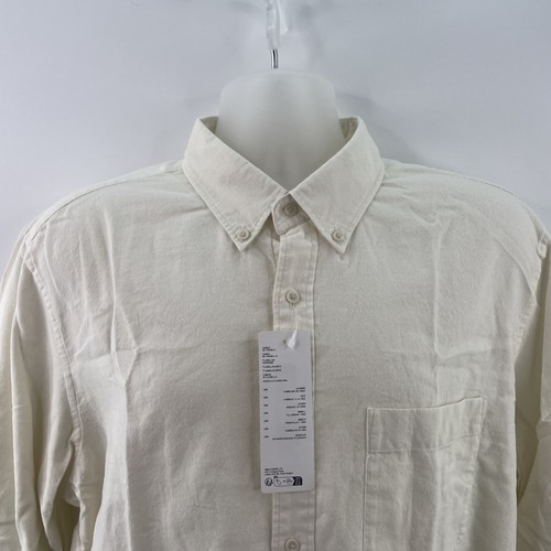 Uniqlo Camicia Uomo in Flanella, Collo con Bottoni, Taglia XL, Bianco sporco, Prezzo consigliato £34,90 - Foto 6 di 19