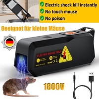 Elektrische Mausefalle 1800V Kleine MäUse FüR Garten, KüChe, Drinnen Schwarz Dhl