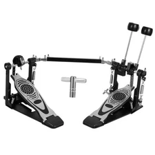 Double Bass Pedal, Double Chain Double Bass Drum Pedals, Black/Sliver-double