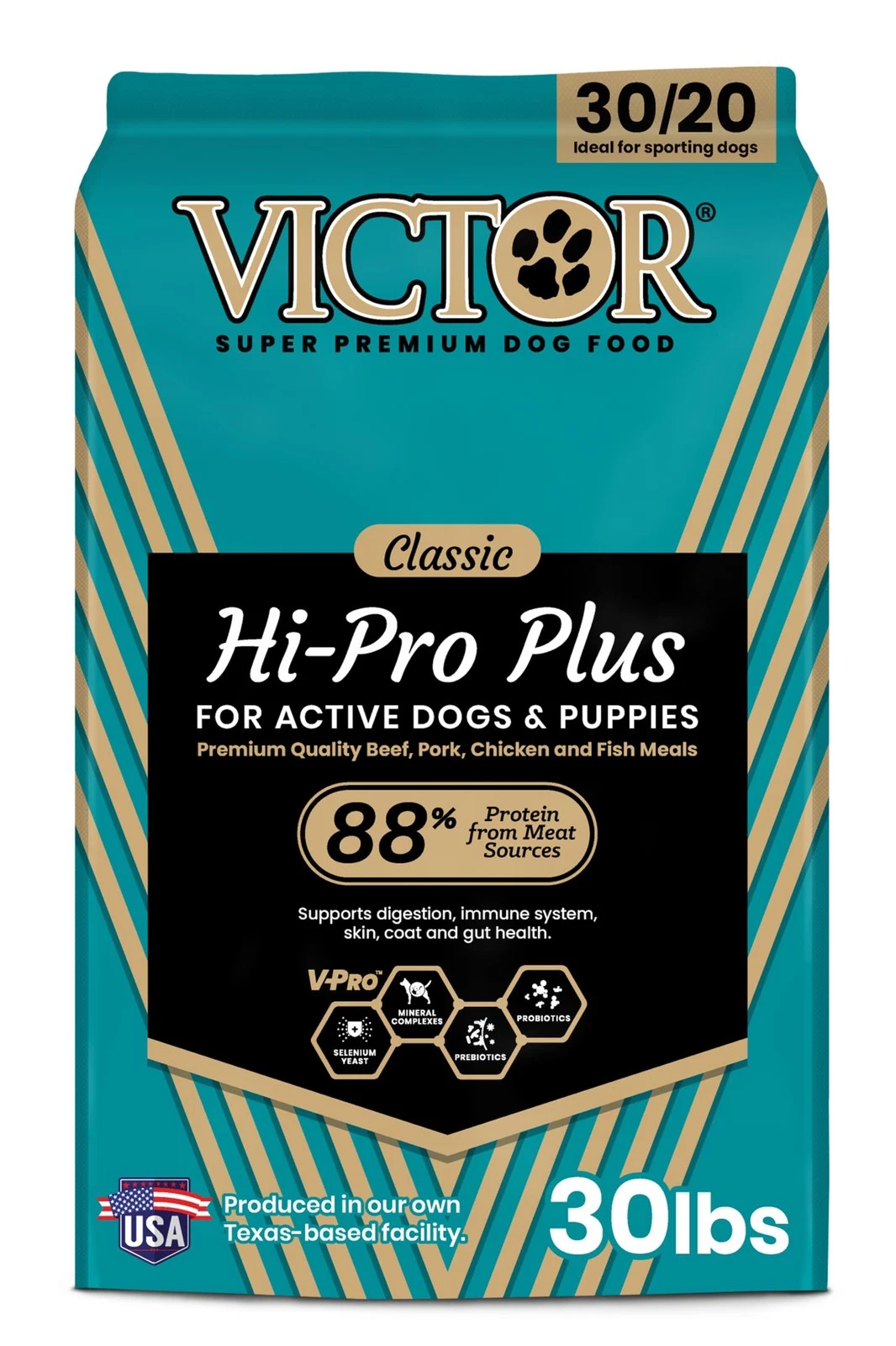 VICTOR Hi Pro Plus High Protein Active Dog Food 30lb Gluten Free Kibble