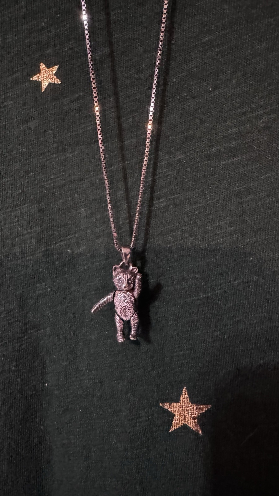 VTG 925 Silver Teddy Bear Solid Moving Charm 20” … - image 8