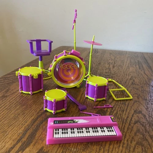 Vintage Barbie & The Rockers Accessories Band Lot Drums Keyboard