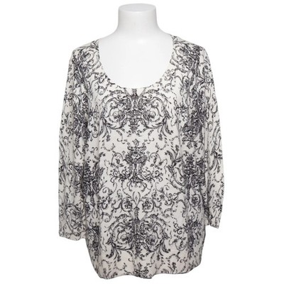 Talbots, Strickpullover, Größe: XL, Weiß/Schwarz, Baumwolle/Viskose #tKt