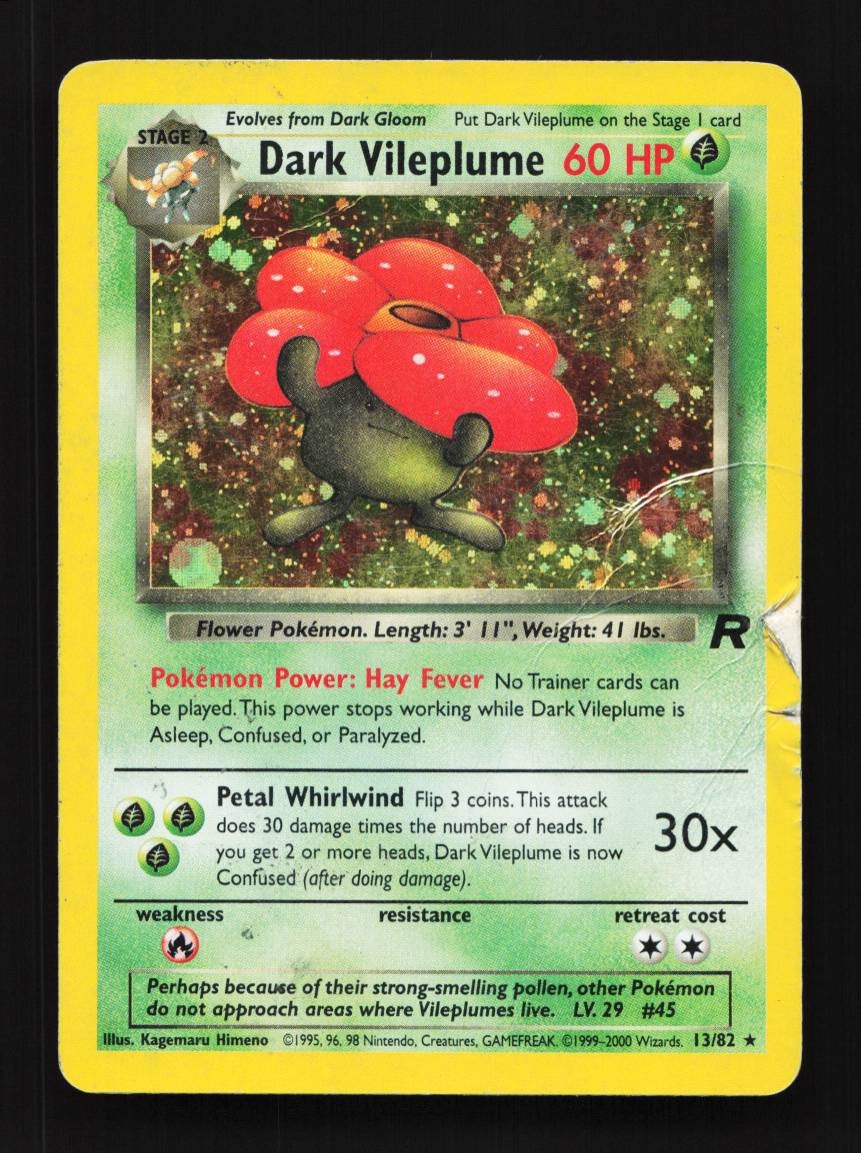 Dark Vileplume 13/82 HP Team Rocket English Pokemon Card TCG