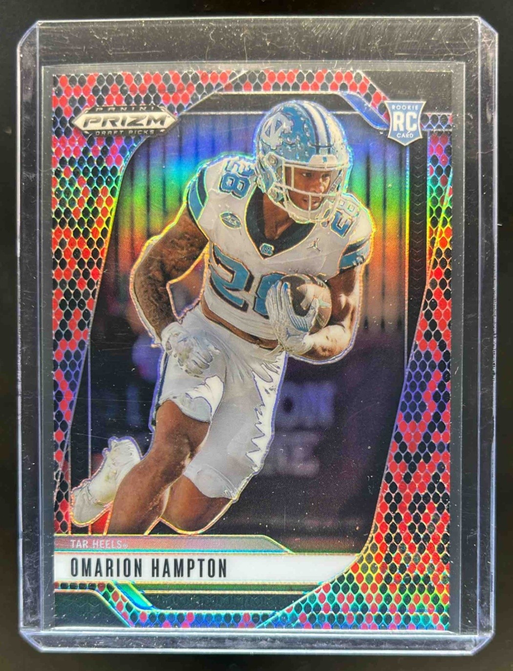 2025 Prizm Draft Picks Omarion Hampton RC Snakeskin #74 Tar Heels