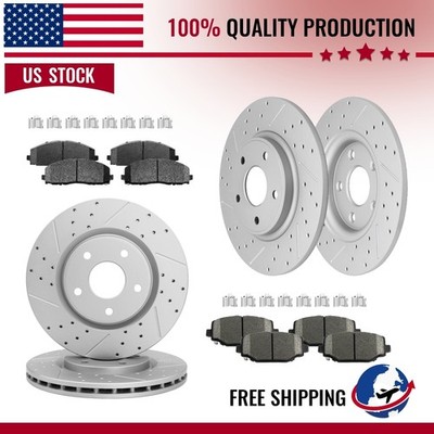 Front Rear Disc Rotors Brake Pads Set For Town Country Grand Caravan Dual Piston
