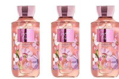 3 Bath & Body Works SWEET PEA Body Wash 10oz Each