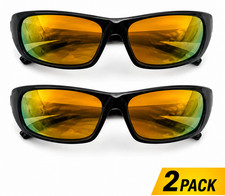 2 Pack Men's Polarized Sunglasses UV400 Mirrored Wrap Fishing Driving Sport