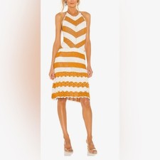 BCBGeneration Sweater Halter Dress in Ivory & Caramel Spice $98 NWT