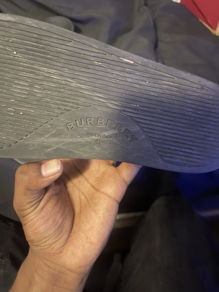 Chanclas Burberry Slides negras beige blancas talla 7 Foto 3 de 3