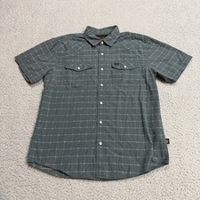 Howler Bros Shirt Mens Small Gray Windowpane Pearl Snap Western Yoke Cowboy Work