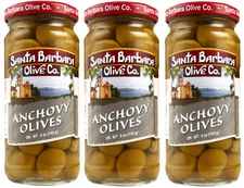 Santa Barbara Green Olives Pitted Anchovy Stuffed, Perfect for Charcuterie Bo...
