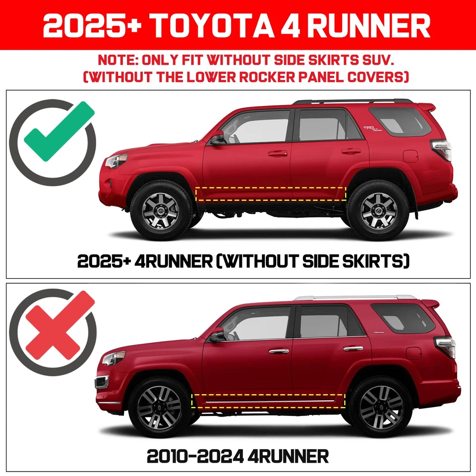 Black Nerf Bars FIT 2025-2026 Toyota 4Runner Drop Side Step BXK Running Boards Foto 3 de 4