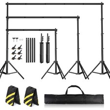 10FT Adjustable Photography Background Stand Photo Backdrop Holder With Sandbags