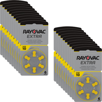 120x Rayovac Extra Advanced Hörgerätebatterien 10 10AU-6XEMF 20 Blister