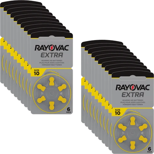 120x Rayovac Extra Advanced Hearing Aid Batteries 10 10AU-6XEMF 20 Blisters