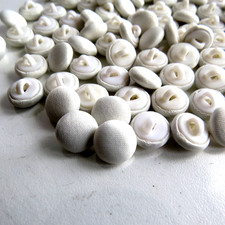 100 Pcs white Satin Fabric Cloth Covered Buttons Shank for Bridal formal Dyeable